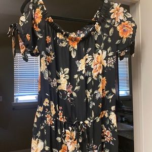 Floral off the shoulder pantsuit